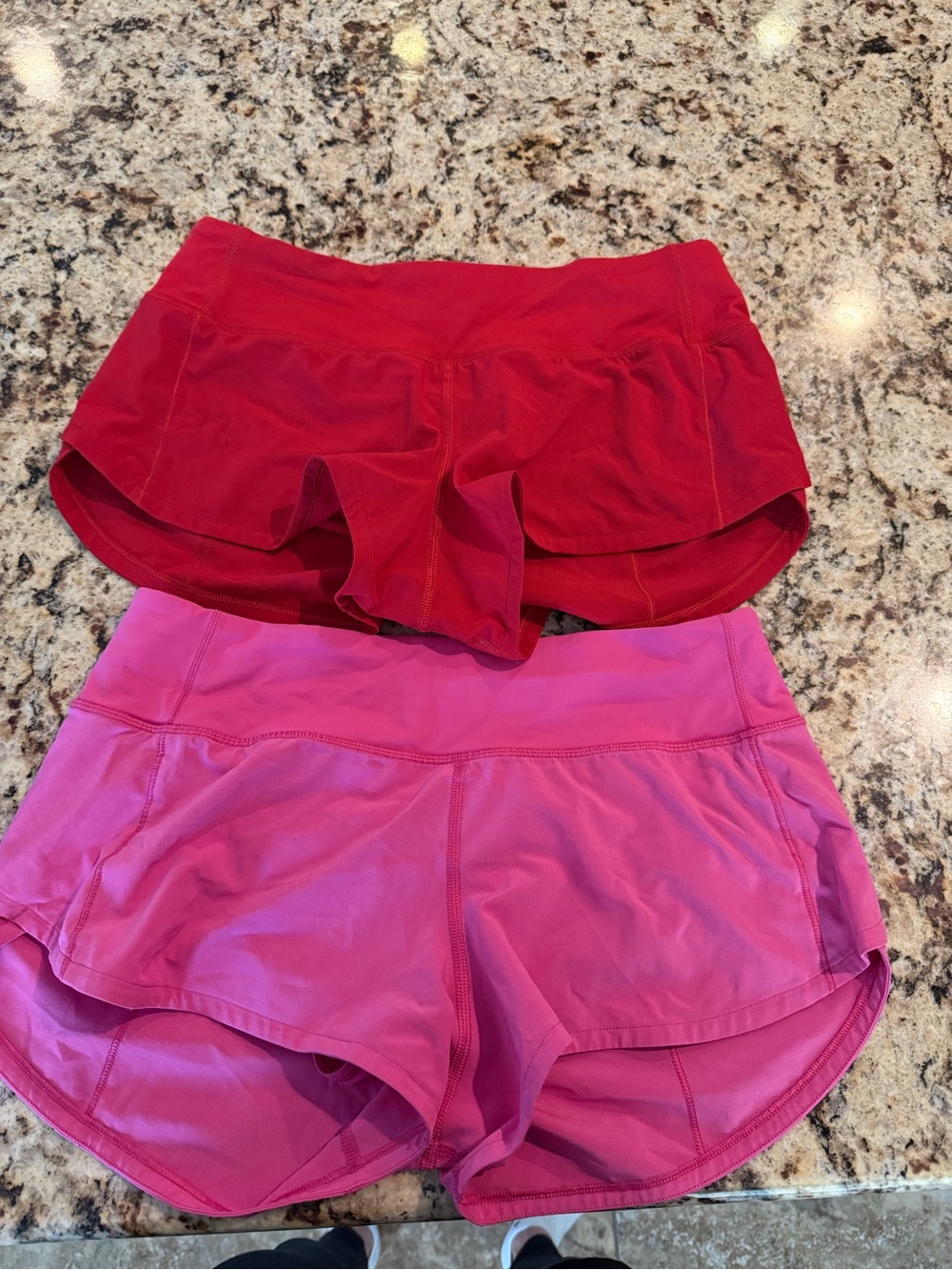 lululemon athletica Two-Pack Women’s Athletic Shorts in Red and Pink